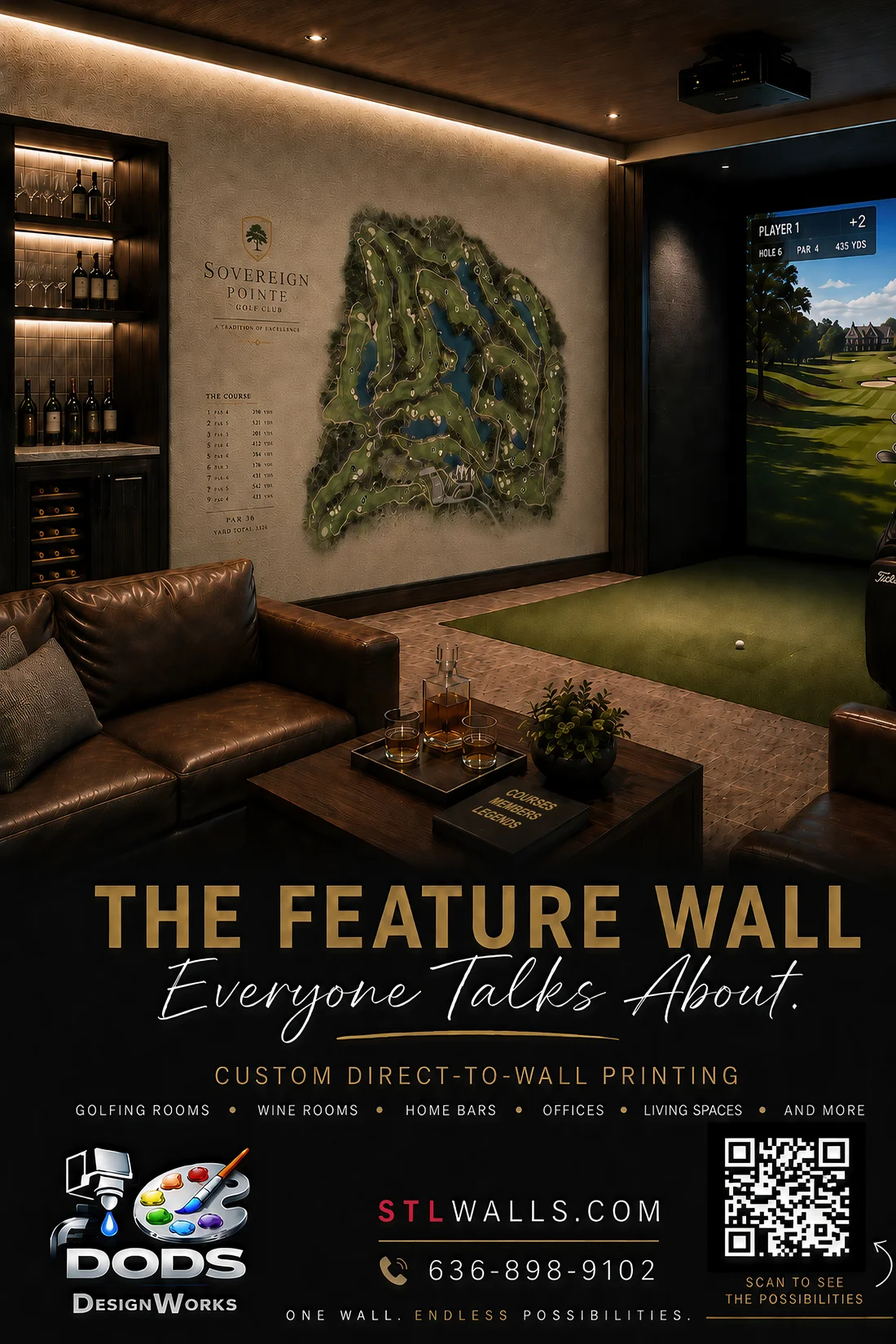 STROLL Magazine Premium Golf Cave Feature Wall Layout Display Ad